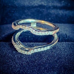 14k White Gold and Diamond Wrap/Enhancer Band